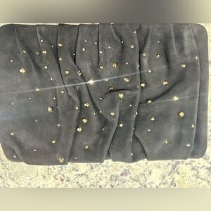 Giuseppe Zanotti navy suede clutch with crystals, made in Italy